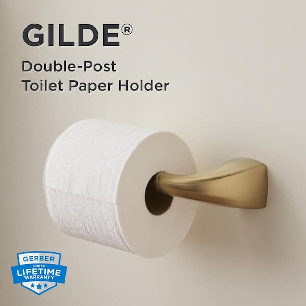 Gilde Wall-Mount Double Post Toilet Paper Holder in Brushed Bronze