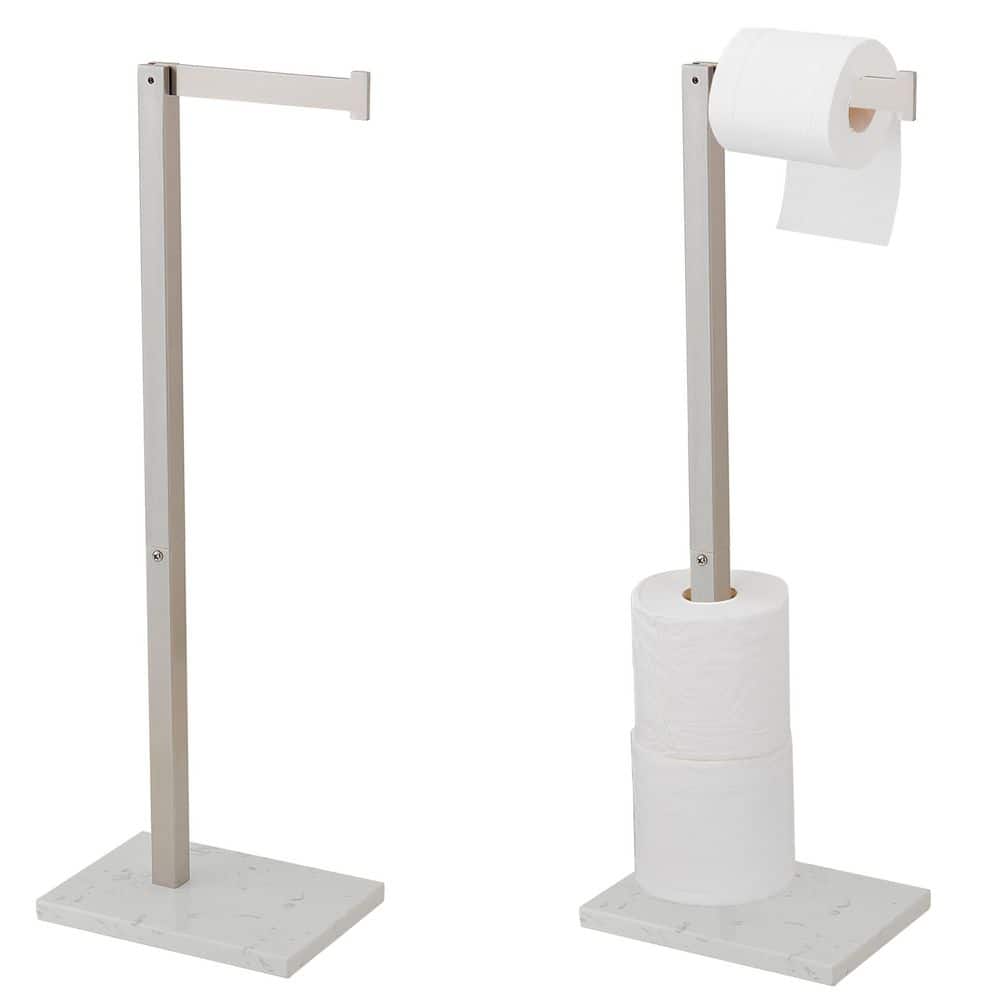 Freestanding Stainless Steel Toilet Paper Holder with Marble Base Stand in Brushed Nickel price history on PriceWatchPro