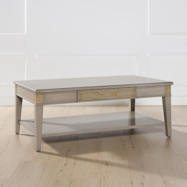 Jennifer Taylor Dauphin 50 in. Grey Cashmere Wood Rectangular Storage Coffee Table