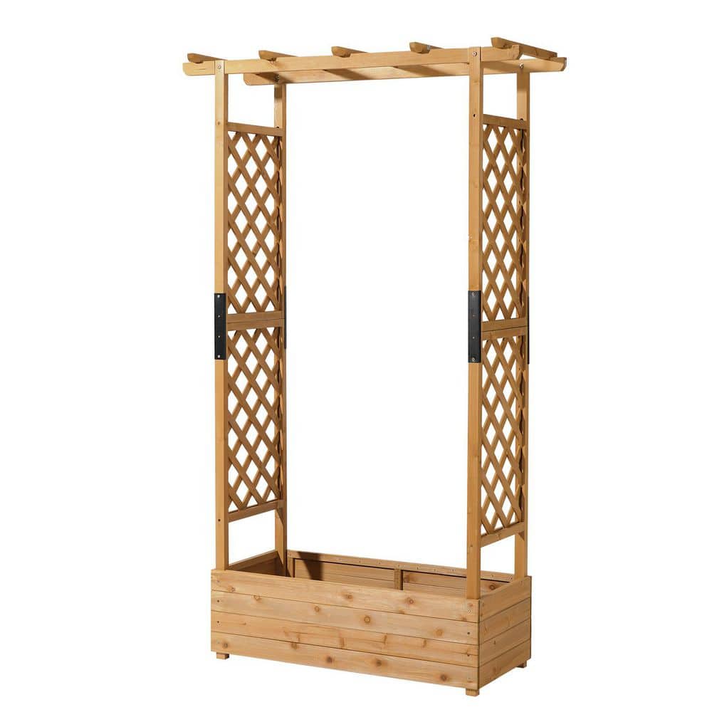 42.91 x 17.3 x 71.65 in. (W x D x H)Teak Finished Fir Wood Planter Box with Trellis price history on PriceWatchPro