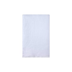 Muslin 4-Layers, Cotton Bed Cover Blanket, White, 91 x 95 in., Queen Size