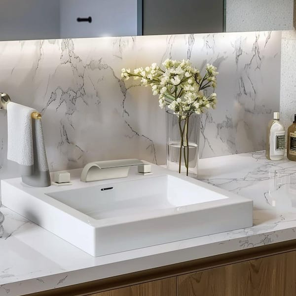 8 in. Widespread Double Handle Bathroom Faucet in Nickel