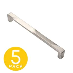 Geiger Series 7-1/2 in. (192 mm) Center-to-Center Modern Satin Nickel Cabinet Handle/Pull (5-Pack)