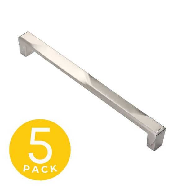 Sapphire Geiger Series 7-1/2 in. (192 mm) Center-to-Center Modern Satin Nickel Cabinet Handle/Pull (5-Pack)