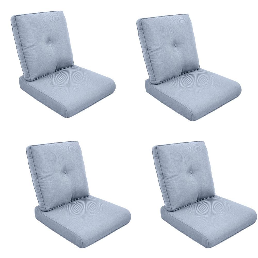 Modern 22 in. x 25 in. 8-Piece Deep Seating Outdoor Lounge Chair Cushion Set in Baby Blue with Center Button (4-Set) price history on PriceWatchPro