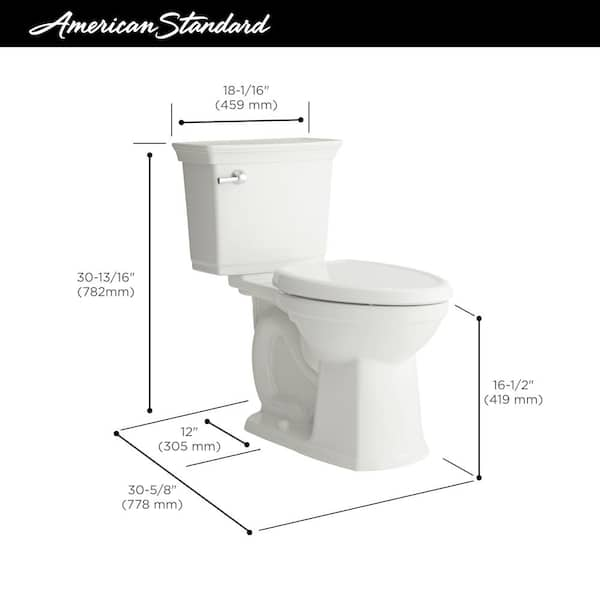 Optum VorMax Two-Piece 1.28 GPF Single Flush Elongated Chair Height Toilet with Slow-Close Seat in White