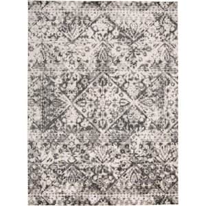 Gray Ivory and Silver 2 ft. x 3 ft. Abstract Area Rug