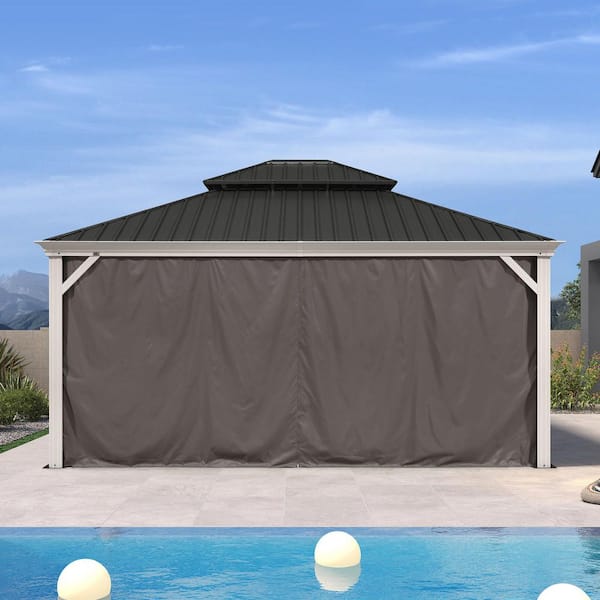 PURPLE LEAF 14 ft.x 16 ft.White Luxury Aluminum Frame Hardtop