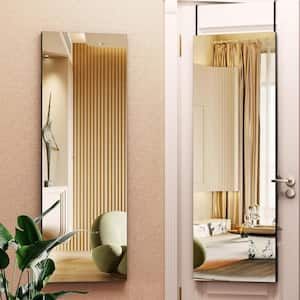 16 in. W x 47 in. H Rectangle Black Frame Full Body Over The Door Hanging Wall Mounted Mirror