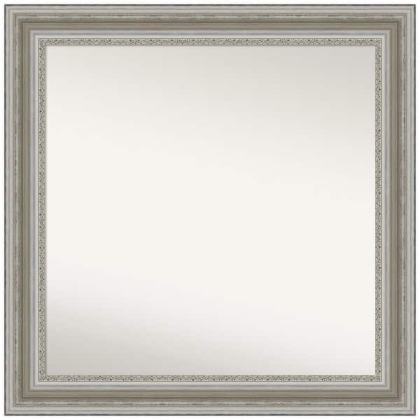 Amanti Art Parlor Silver 31.5 in. W x 31.5 in. H Non-Beveled Bathroom Wall Mirror in Silver
