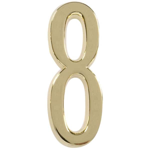 Distinctions 4 in. Brass Plated Number 8
