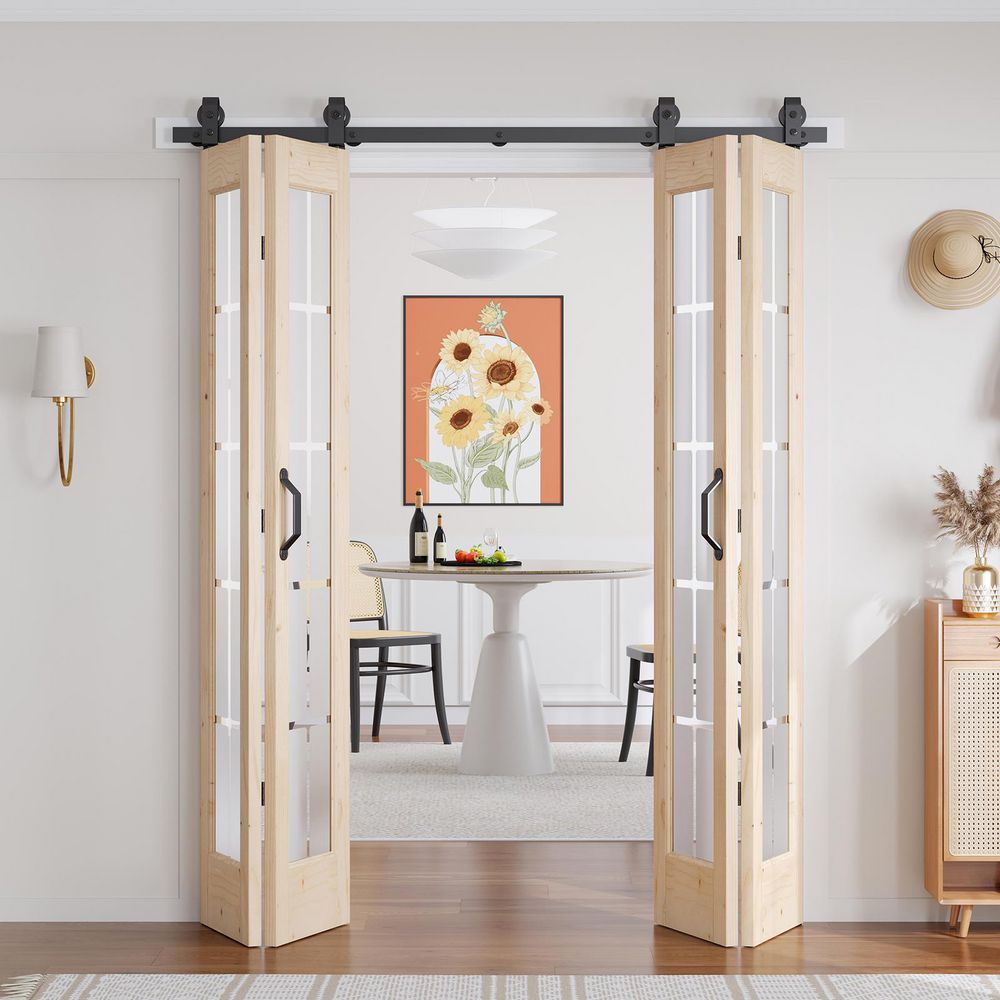 easelife 60 in. x 84 in. Full Lite Pre-Assembled Frosted Glass