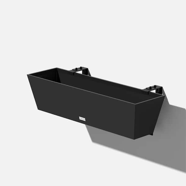 Veradek 36 in. x 10 in. Black Plastic Railing Window Box
