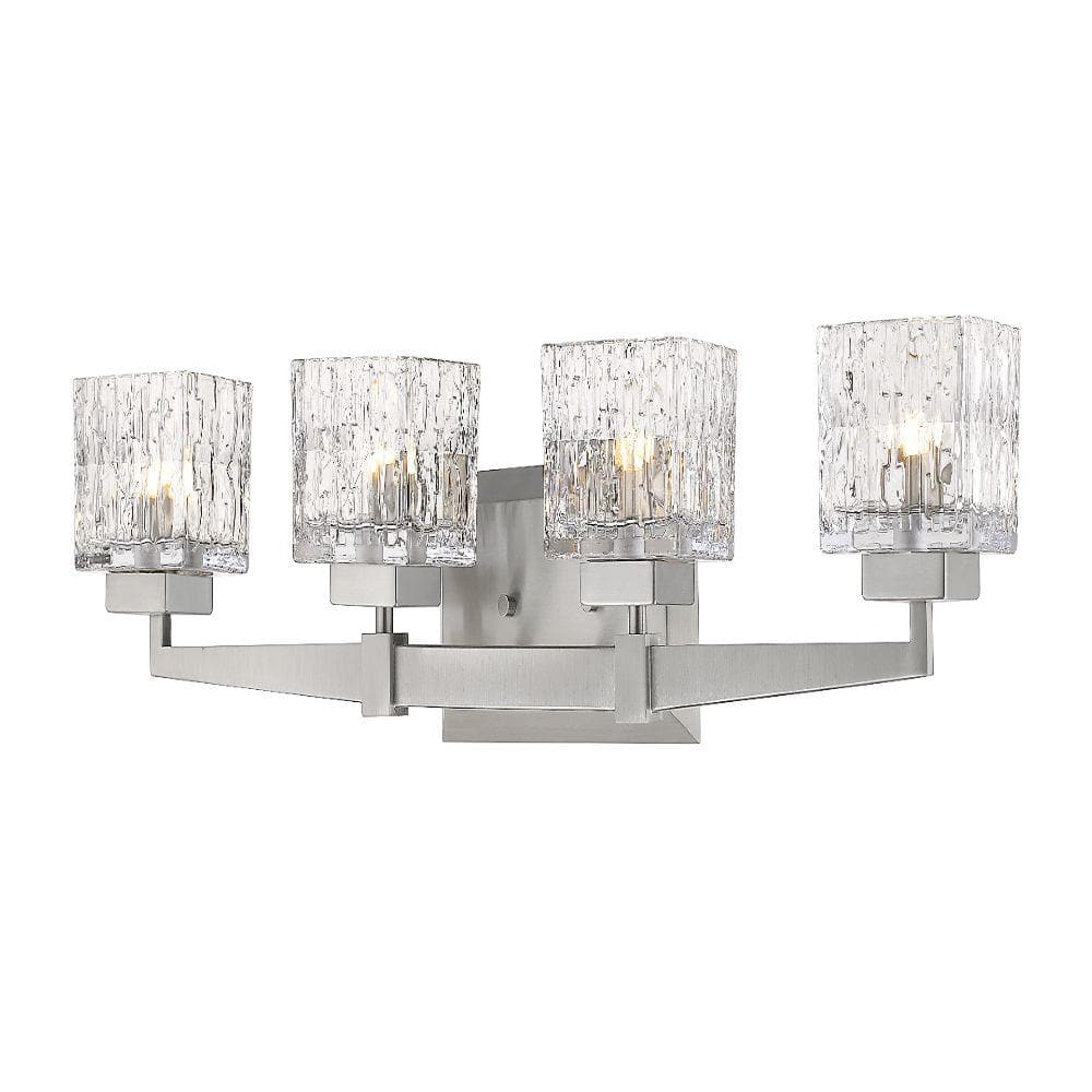 UPC 685659143201 product image for Rubicon 29.5 in. 4-Light LED Brushed Nickel Vanity Light with Clear Glass | upcitemdb.com