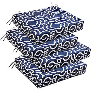 Outdoor Chair Cushions, Waterproof Square Corner Memory Foam Seat Cushions with Ties, Throw Pillow