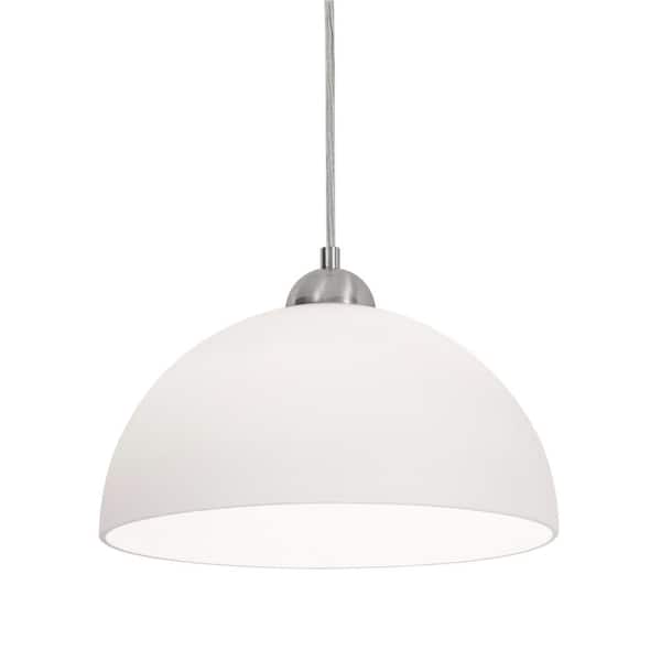 Otis 1-Light Satin Nickel Shaded Pendant Light
