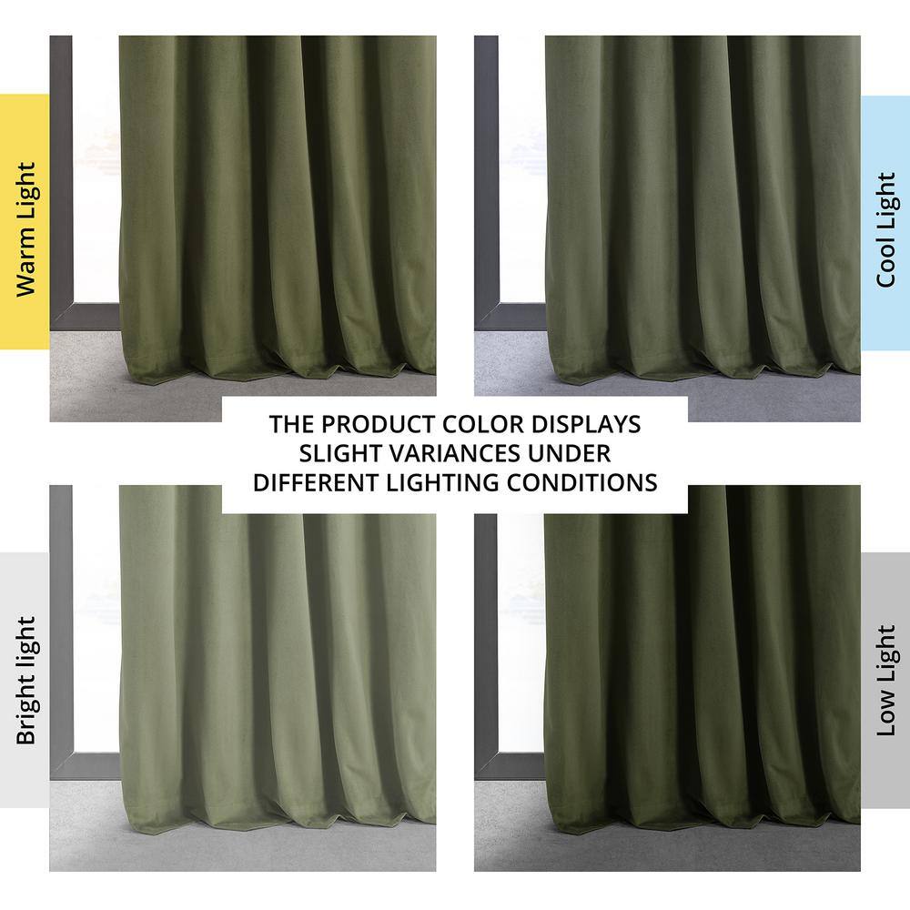 Hunter Green Velvet Blackout Curtain Panel 50W x 120L