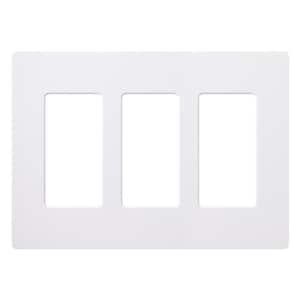 Claro 3 Gang Wall Plate for Decorator/Rocker Switches, Gloss, White (CW-3-WH) (1-Pack)