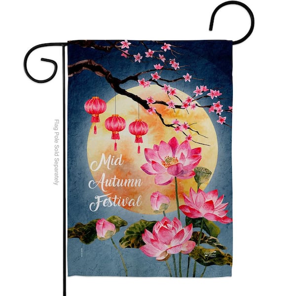 Angeleno Heritage MADE AND DESIGNED LOS ANGELES CALIFORNIA 13 in. x 18.5 in. Mid Autumn Festival Garden Flag Double-Sided Fall Decorative Vertical Flags