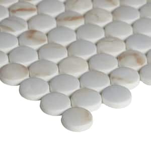 Marble Essence Onyx 12.32 in. x 11.42 in. Penny Round Glass Mesh-Mounted Mosaic Tile (0.98 sq. ft./Each)