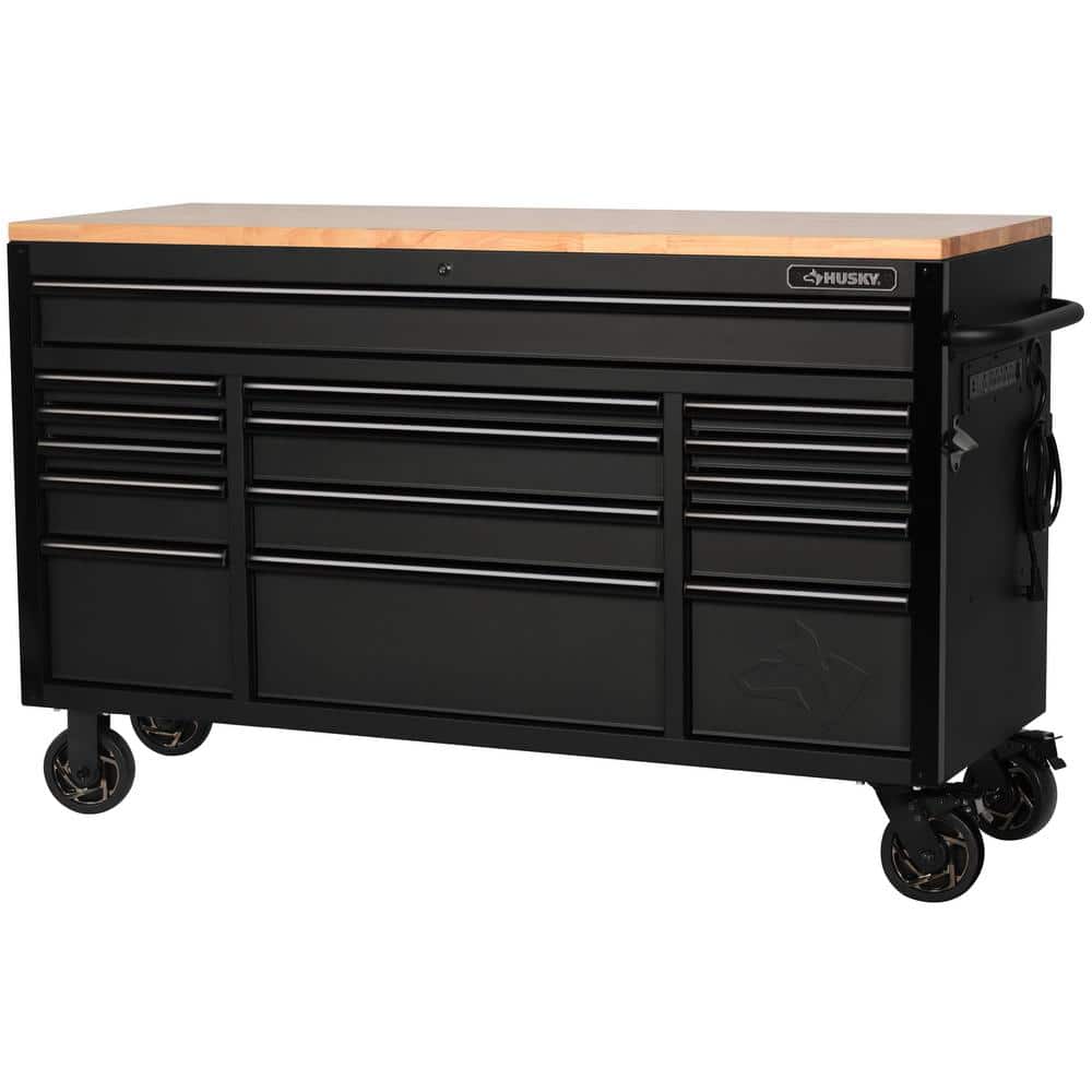 Husky 61 in. W x 23 in. D HeavyDuty 15Drawer Mobile Workbench with
