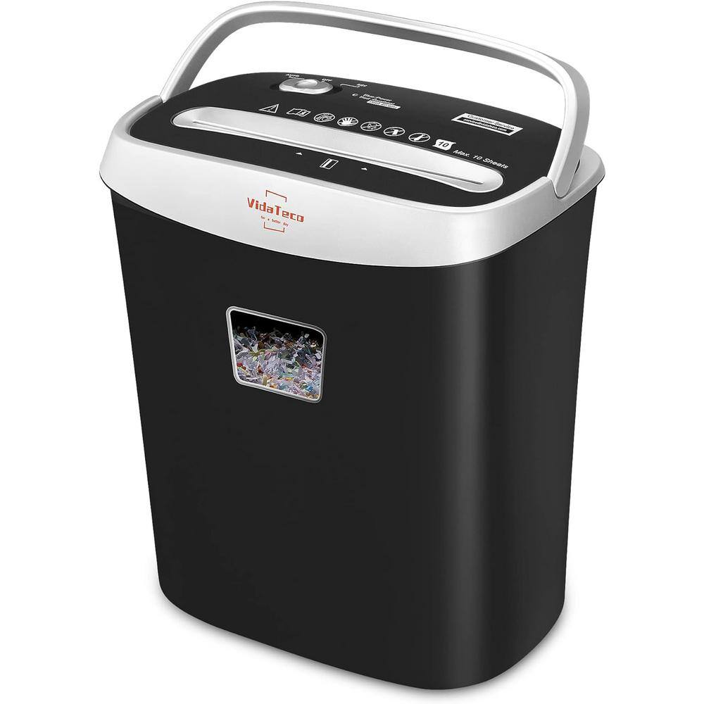 Etokfoks 10-Sheet Cross-Cut Paper, Card/CD/Clip Shredder with Jam Proof ...