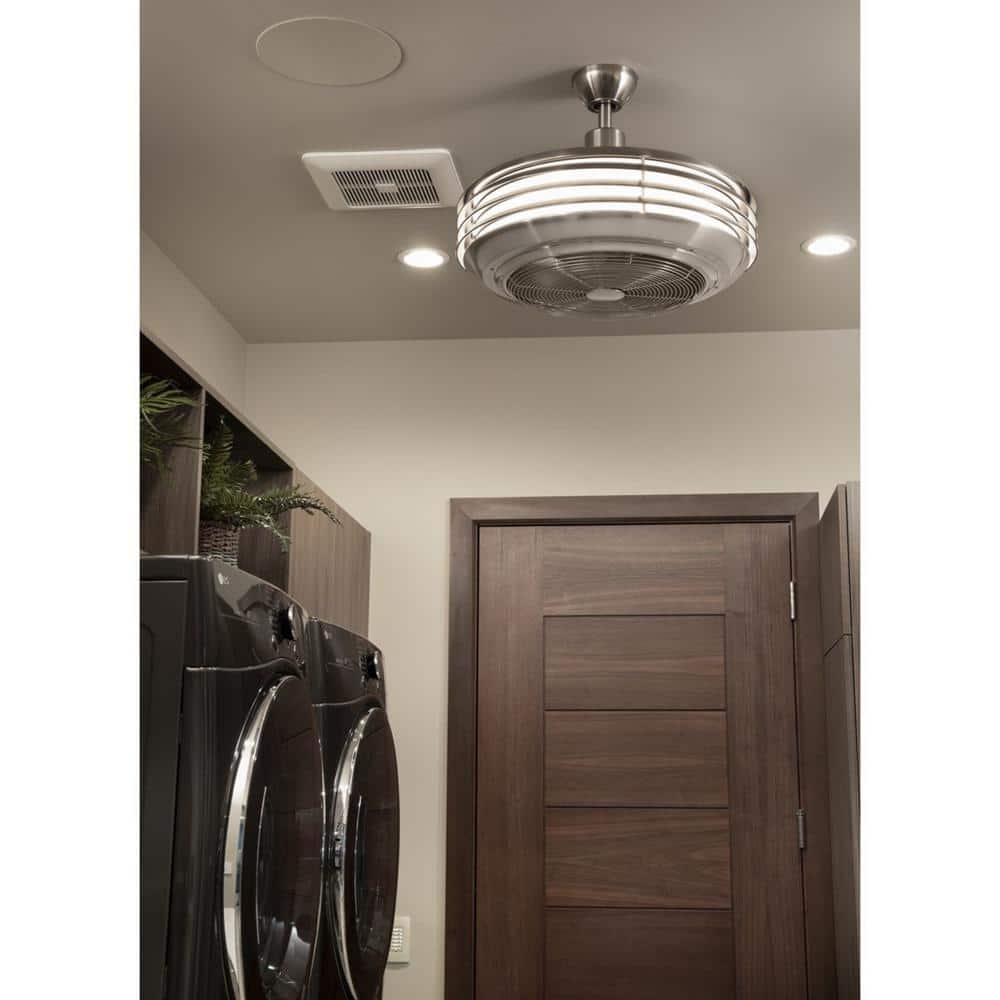 Sanford 23W LED Brushed Nickel Low Profile Ceiling Fan with Remote