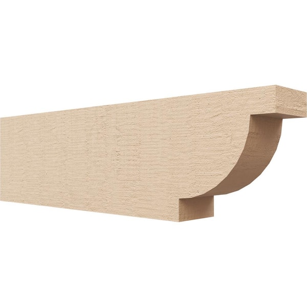 Ekena Millwork 4-in. x 8-in. x 28-in. Alpine Woodgrain, Primed Tan Timberthane Polyurethane Rafter Tail Brace