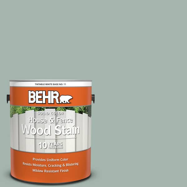 BEHR 1 gal. 460E3 Smokey Slate Solid Color House and Fence Exterior Wood Stain 01101 The