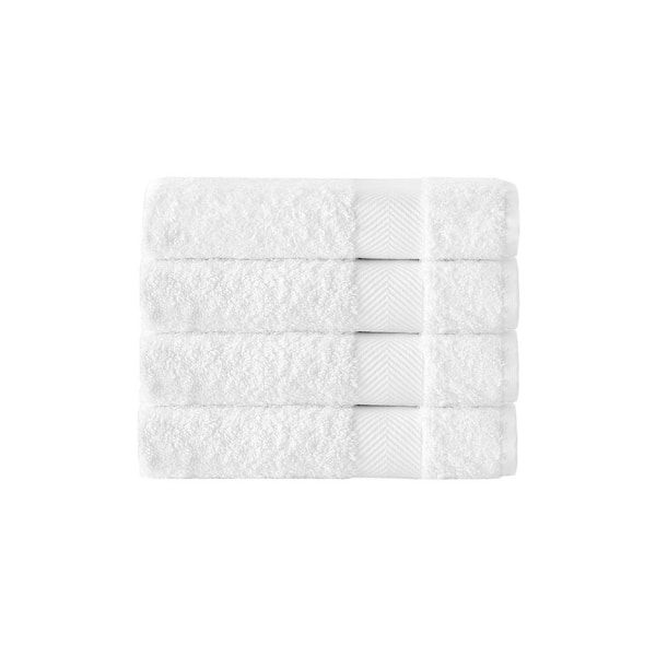 Unbranded Kansas 4-Pieces White Turkish Cotton Hand Towels