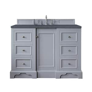 De Soto 49.3 in. W x 23.5 in. D x 36.3 in. H Single Vanity in Silver Gray with Quartz Top in Charcoal Soapstone