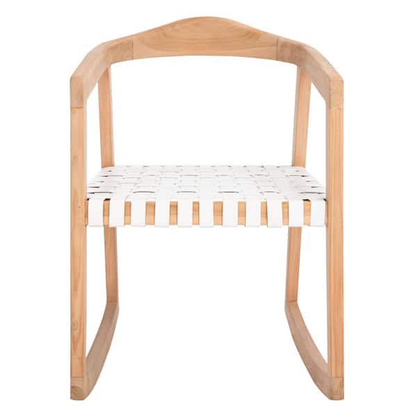 SAFAVIEH Willa Cognac/Natural 19.29 in. Teak Dining Chair