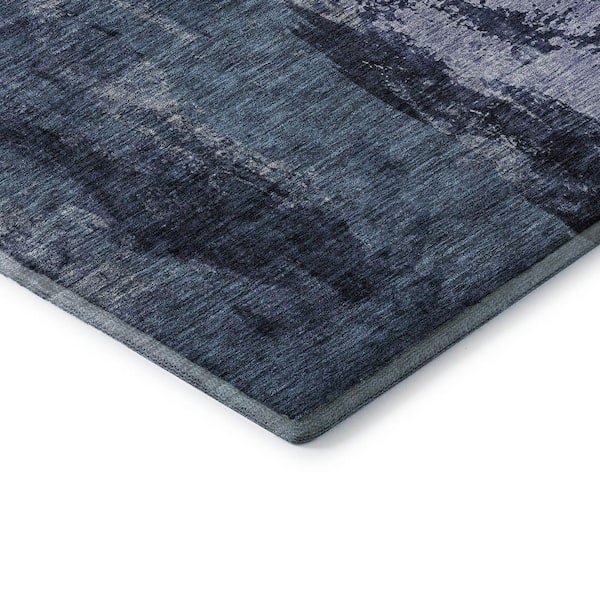 Mayfield Premium Machine Washable Abstract AMF1077 Navy 3 ft. x 5 ft. Area Rug