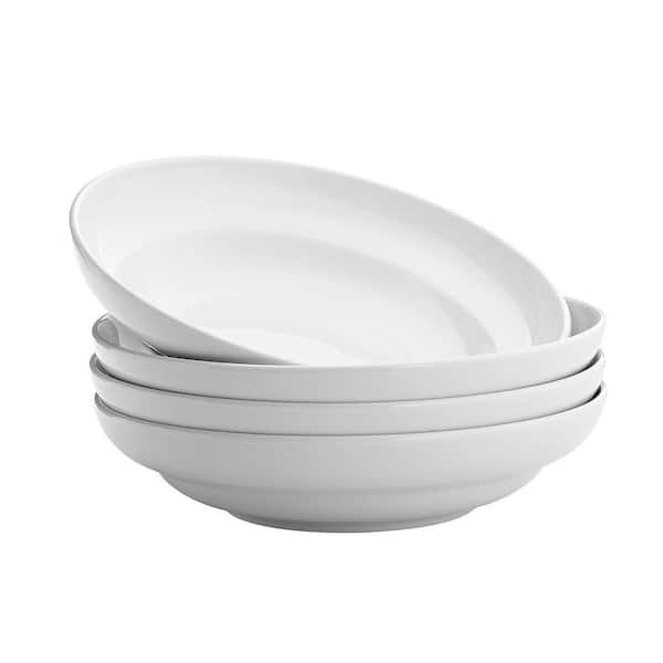 Over and Back 40 fl. Oz. White porcelain Pasta Bowls (Set of 4)