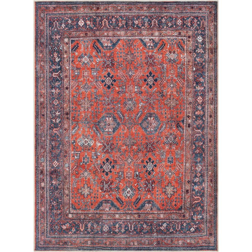 Theresa Oriental Ivory/Red Area Rug Charlton Home Rug Size: Rectangle 3'3 x 5'3