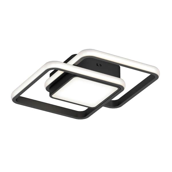 Artika Romeson 11 in. 1 Light Black 5CCT Integrated Selectable LED Flush Mount Ceiling Light