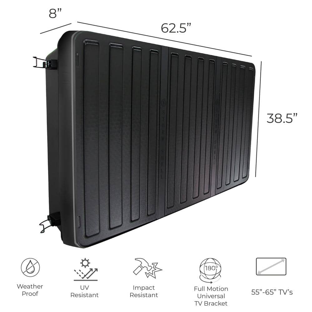 Storm Shell Black 56-65" Outdoor Weatherproof TV Enclosure
