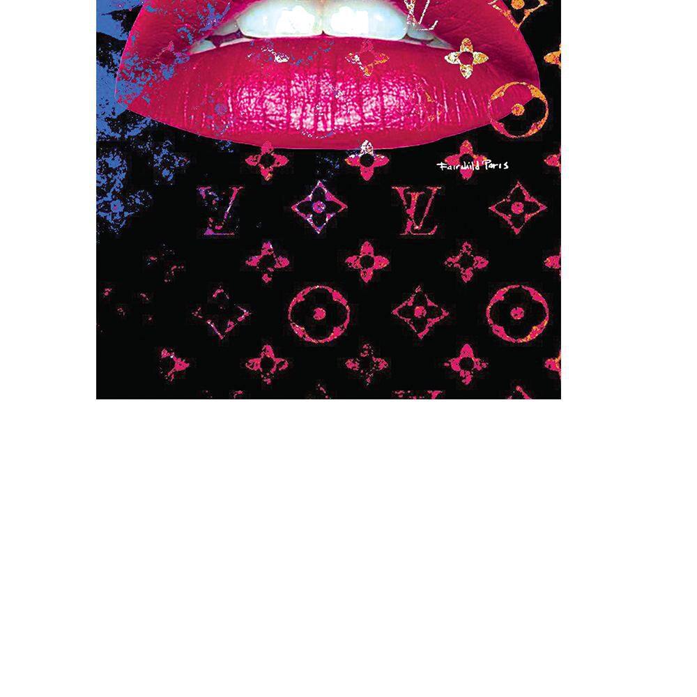Fashion Glam Sparkling Pink Lips 20" x 30" Canvas Wall Art