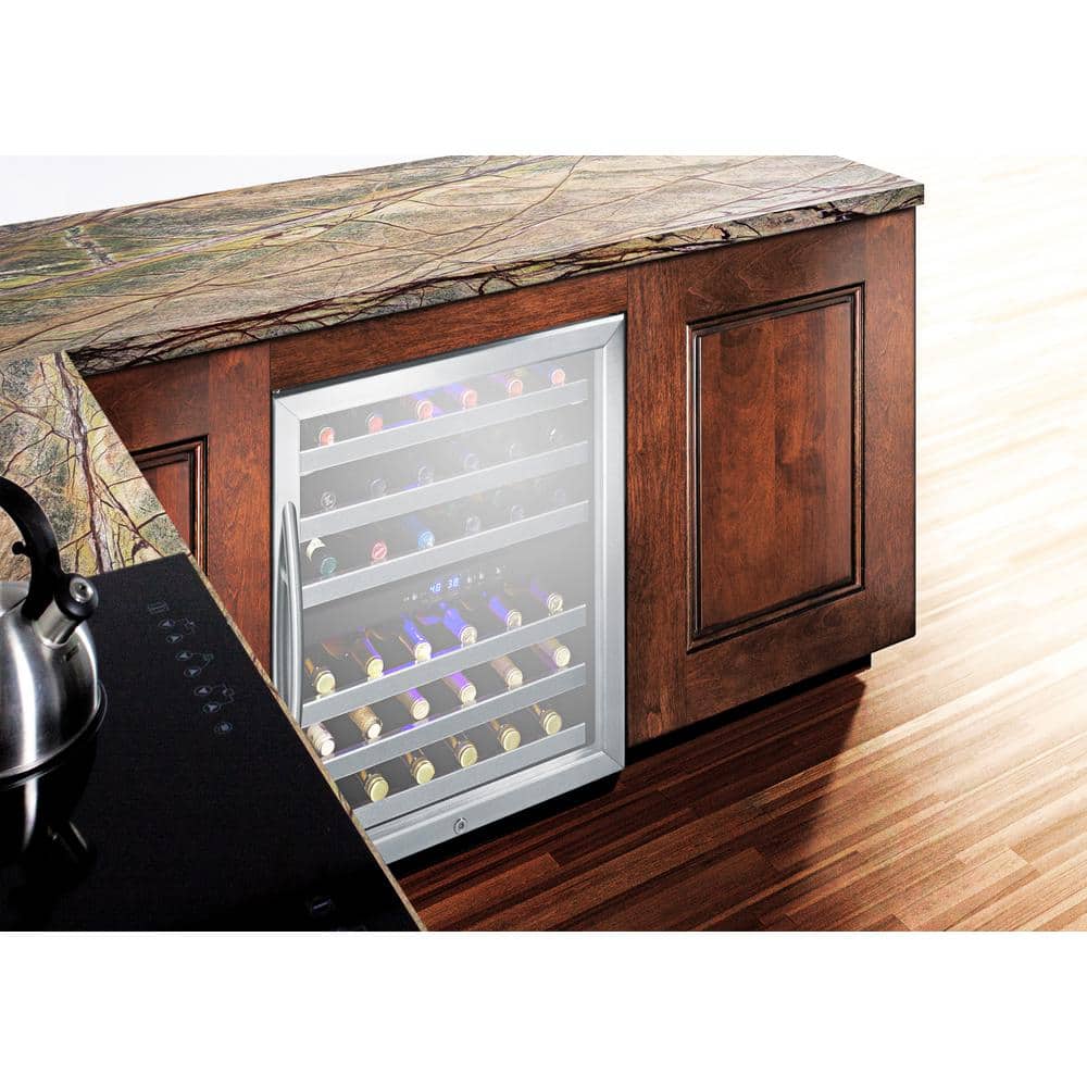 Summit 24" Silver Glass Door Built-in Wine Cellar
