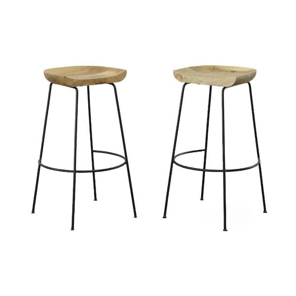 Carolina Chair & Table Diya 30.5 in. Natural Stationary Stool (Set of 2)