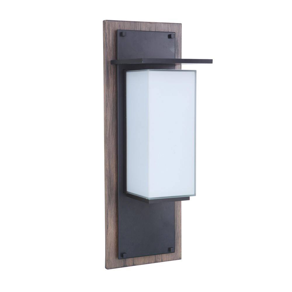 Whiskey Barrel and Midnight LED Wall Sconce with Frosted Glass