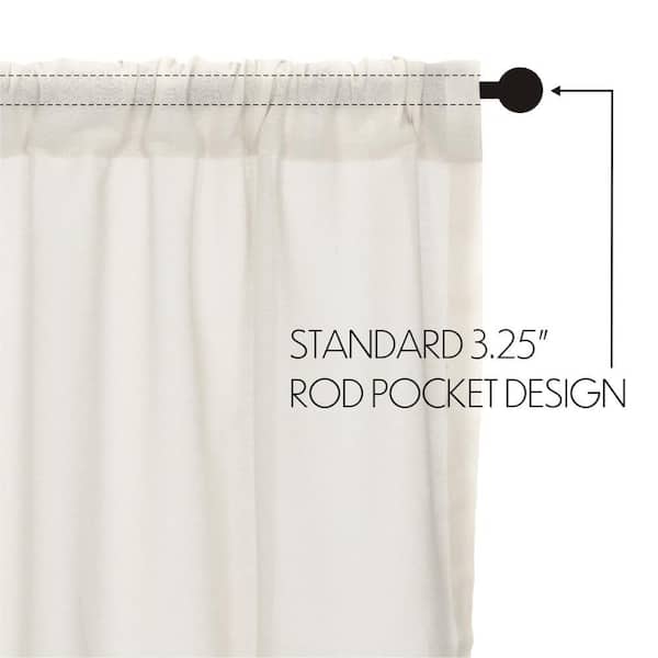 tobacco cloth prairie curtains VHC BRANDS Tobacco Cloth Antique White Cotton 36 in. W x 63 in. L Sheer Rod  Pocket Prairie Window Panel Pair 8318