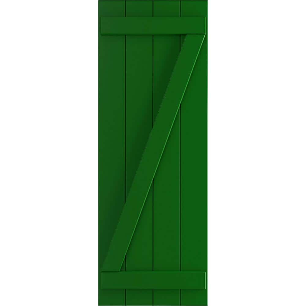 True Fit 21-1/2 in. x 80 in. PVC 4-Board Joined Board and Batten Shutters with Z-Bar Pair in Viridian Green price history on PriceWatchPro