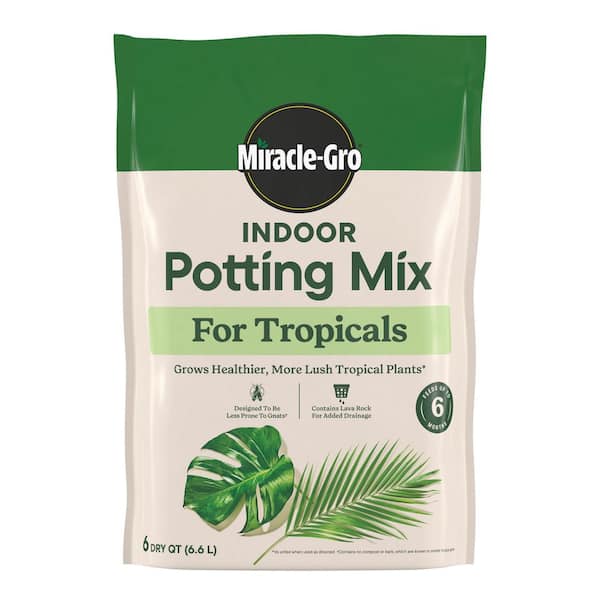 Indoor Potting Mix for Tropicals 6 qt. Soil For Indoor Container Plants, Use with Monstera, Pothos, Fiddle Leaf Fig