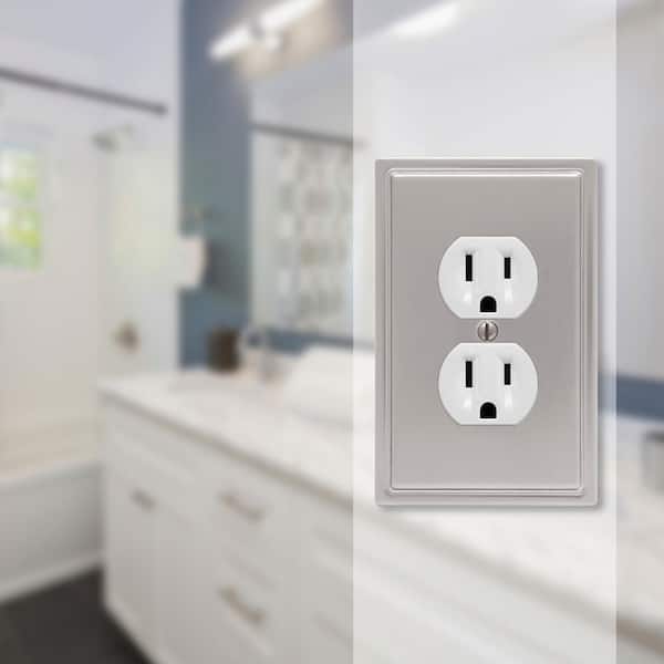 Moderne 1 Gang Duplex Steel Wall Plate - Brushed Nickel
