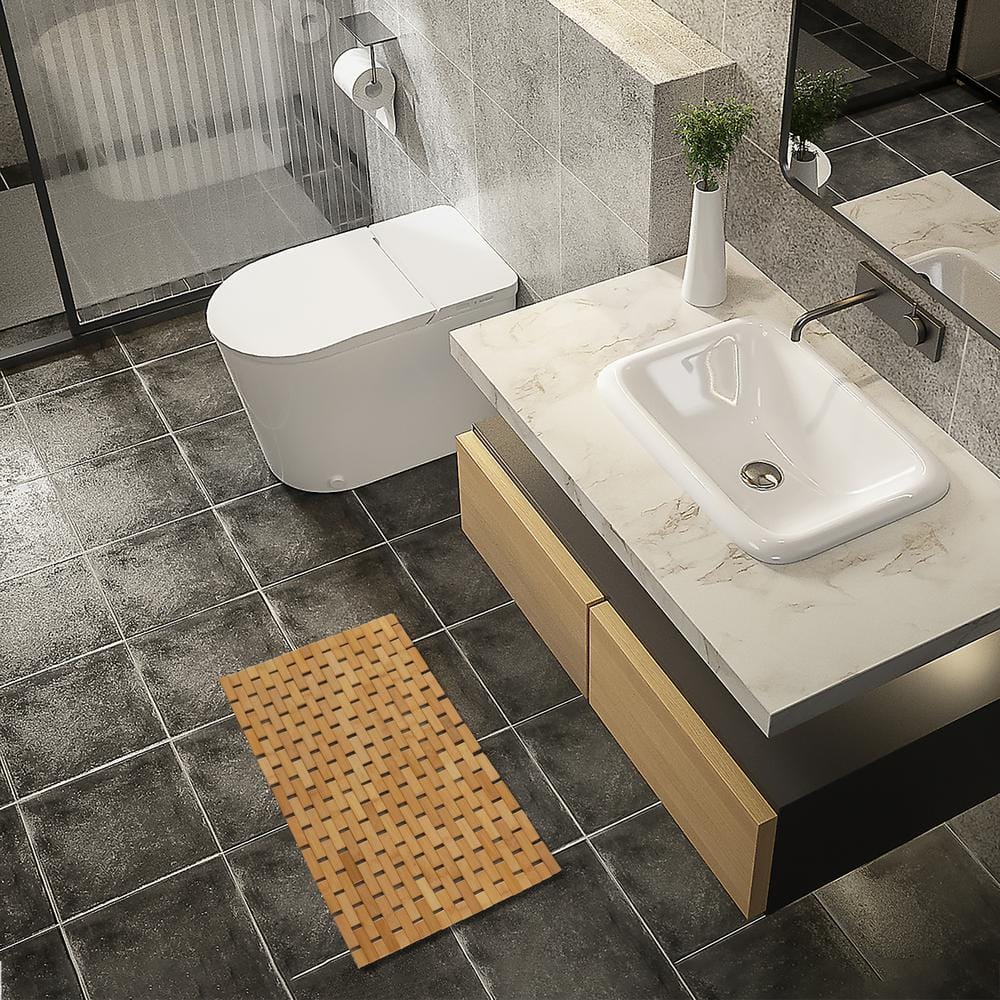 Small Natural Bamboo Foldable Non-Slip Bathroom Mat