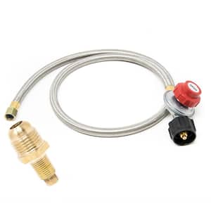 4 ft. 0 PSI to 20 PSI High Pressure Propane Regulator and Steel Braided Hose with Propane Orifice