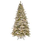 7-1/2 ft. Feel Real Snowy Everest Fir Medium Hinged Artificial Christmas Tree with 450 Clear Lights