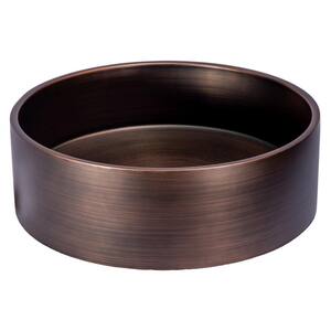 Stainless Steel Round Vessel Sink in Bronze with Drain