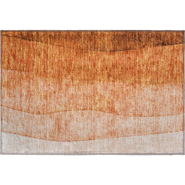Addison Rugs Mayfield Premium Machine Washable Indoor/Outdoor Geometric AMF625 Paprika 1 ft. 8 in. x 2 ft. 6 in. Area Rug